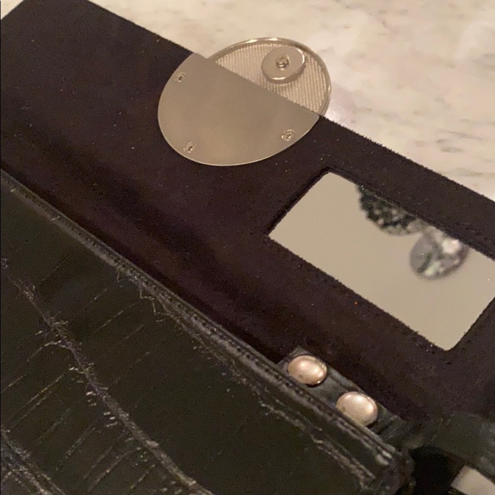 Vintage 1990s Vegan Black Clutch Shoulder Bag - Picture 8 of 9